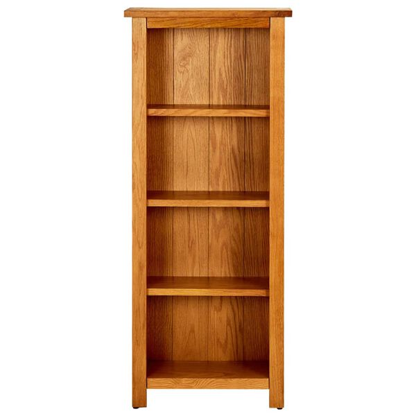 vidaXL Bookcase Natural Oak Solid oak wood with oak veneered MDF Medium
