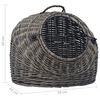 vidaXL Cat Carrier Grey and black Natural willow, iron 19.7x16.5x15.7 in