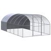 vidaXL Chicken Coop Silver and silver gray Galvanized steel, Polyethylene