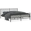 vidaXL Bed Frame Black Powder-Coated Steel Super King Size Bed Frame
