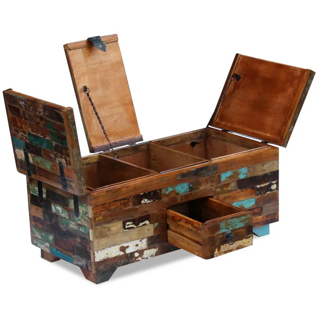 vidaXL Coffee Table Box Chest Solid Reclaimed Wood 31.5 vidaXL Coffee Table Box Chest Solid Reclaimed Wood 31.5