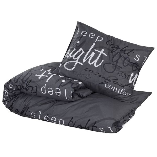 vidaXL Duvet Cover Set Set of 2 Black Cotton 88.6x86.6 in Light Weight