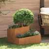 vidaXL Garden Planter Brown 23.62 x 23.62 x 19.69 in Weathering Steel