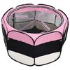 vidaXL Dog Playpen Pink and Cream Polyester and Steel Medium Foldable
