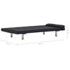 vidaXL Sofa Bed Dark grey Polyester, wood, chrome Large Convertible