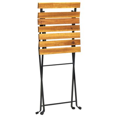 vidaXL Folding Patio Chairs 6 pcs Steel and Solid Wood Acacia
