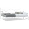 vidaXL Daybed With Trundle White Steel 35.4x74.8 in for mattress size