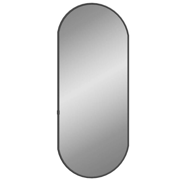 vidaXL Wall Mirror Black Glass 23.6 x 9.8 in Minimalistic Wall Mirror
