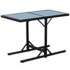 vidaXL Garden Table And Chair Black PE rattan, Steel, Glass, Polyester