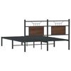 vidaXL Bed Frame Smoked Oak Engineered wood and steel Double Bed Frame