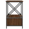 vidaXL Bedside Table Brown Oak Engineered Wood, Iron Medium