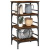 vidaXL Kitchen Trolley Smoked Oak 17.7"x13.8"x35.2" Engineered Wood