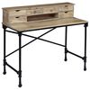 vidaXL Writing Desk Natural Mango Wood Solid Mango Wood and Steel Medium