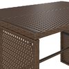 vidaXL 3 Piece Patio Dining Set with Cushions Brown Poly Rattan