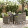 vidaXL Garden Dining Set 5 pcs Gray poly rattan