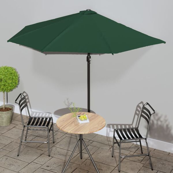 vidaXL Garden Parasol Green Polyester fabric and aluminium frame Large