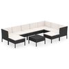 vidaXL Garden Lounge Set Black, Cream White