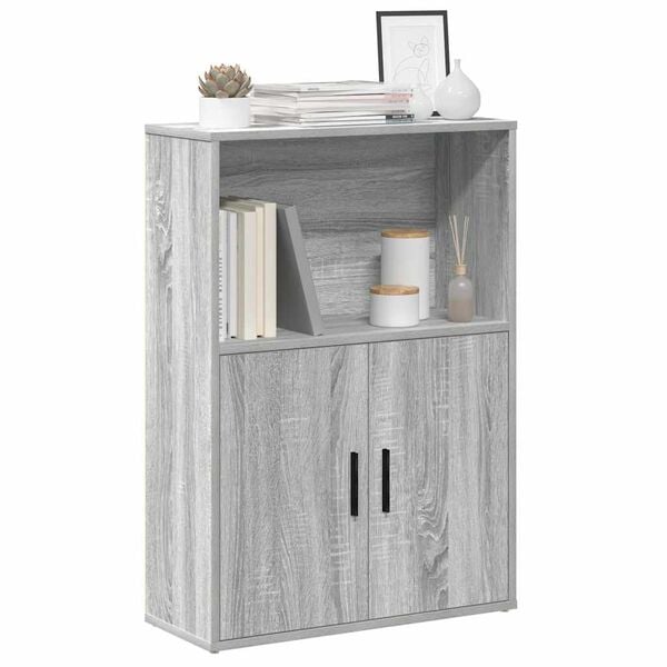 vidaXL Bookcase Grey Sonoma Engineered wood Medium Bookcase