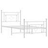 vidaXL Bed Frame White Powder-coated steel Twin Bed Frame Rectangular
