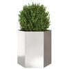 vidaXL Garden Planter Stainless Steel Hexagon 18.1x15.7x17.7 in Durable