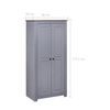 vidaXL Wardrobe Gray Solid pine wood Compact Wardrobe Rectangular