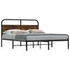 vidaXL Bed Frame Smoked Oak Steel, Engineered Wood Double Size Bed Frame