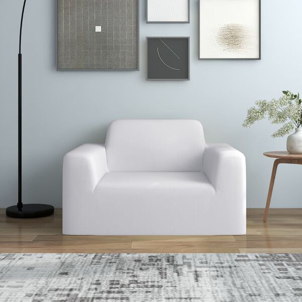vidaXL Couch Slipcover White Polyester jersey