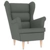 vidaXL Armchair Dark Grey Polyester Fabric Single Footrest Armchair
