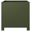 vidaXL Garden Planter Set of 2 Olive Green Steel 15.7 x 15.7 x 15.7 in