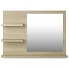 vidaXL Mirror Sonoma oak Engineered wood, acrylic Medium Mirror