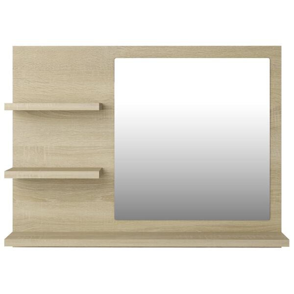 vidaXL Mirror Sonoma oak Engineered wood, acrylic Medium Mirror