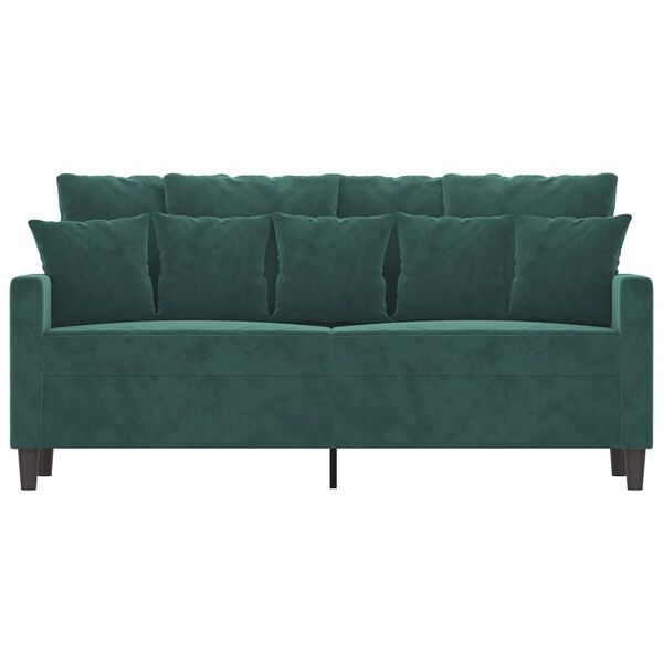 vidaXL 2-seater Sofa Dark Green Velvet (100% polyester) 2-Seater Durable