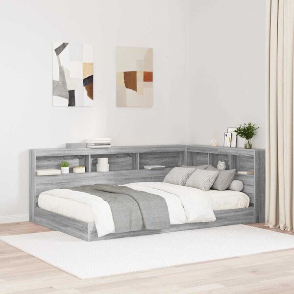 vidaXL Storage Headboard Grey Sonoma 47.24 in Engineered Wood