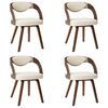 vidaXL Dining Chair Set of 4 Cream and dark brown