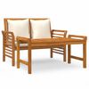 vidaXL Garden Lounge Set Cream White Solid Acacia wood 2-seater