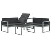 vidaXL Outdoor Furniture Black Powder-coated aluminum, Polyester, Glass