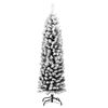 vidaXL Christmas Tree Green with White Flocked Snow PVC, Steel Slim
