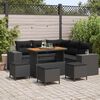 vidaXL Garden Sofa Set with Cushion with Storage 9 pcs Black