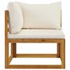 vidaXL Garden Lounge Set Cream, Brown Solid acacia wood, 100% polyester