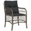 vidaXL Garden Dining Set Gray PE rattan Medium Removable Covers