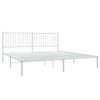 vidaXL Bed Frame White Powder-coated steel King Bed Frame Rectangular