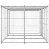 vidaXL Dog Kennel Silver Galvanized Steel, PE 78.1 sqft Durable