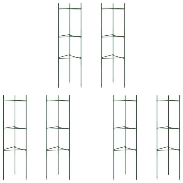 vidaXL Tomato Cage Set of 6 Green Steel with PE coating, polypropylene