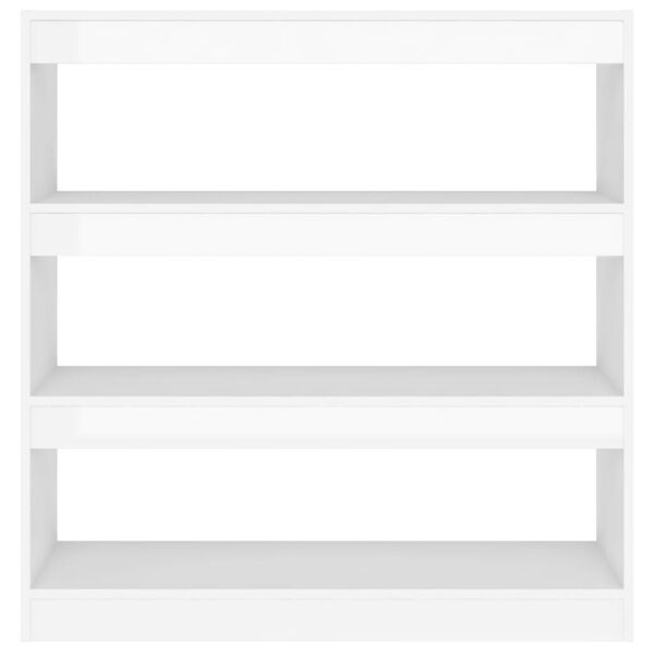 vidaXL Book Cabinet High gloss white Engineered wood 39.4 x 11.8 x 40.6 in