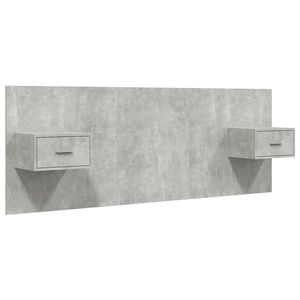 vidaXL Bed Headboard With Cabinet Concrete grey Engineered wood Average