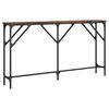 vidaXL Console Table Smoked oak Engineered wood 55.1 in Adjustable Feet