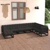 vidaXL Garden Lounge Set Black Solid pinewood, fabric (100% polyester)