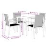 vidaXL 5 Piece Patio Dining Set Black Textilene and Steel