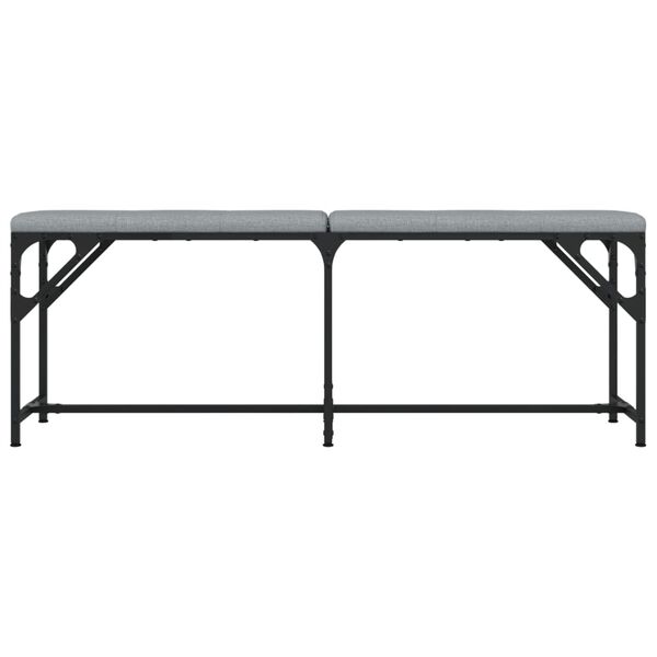 vidaXL Dining Bench Light grey Steel and fabric Medium Durable