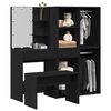 vidaXL Dressing Table Set with LED 4 pcs Black Oak Engineered Wood